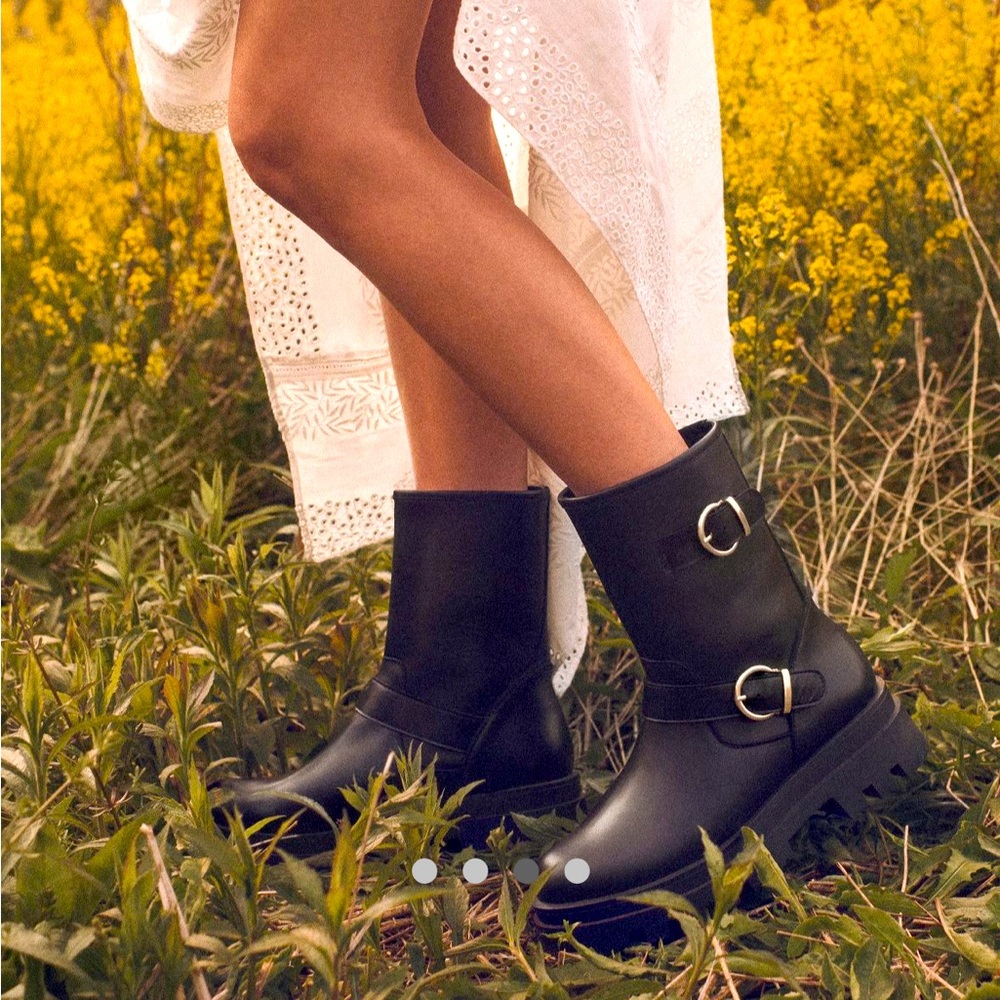 MAEVE MOTO BOOTS in black from anthropologie. NWT/still in box